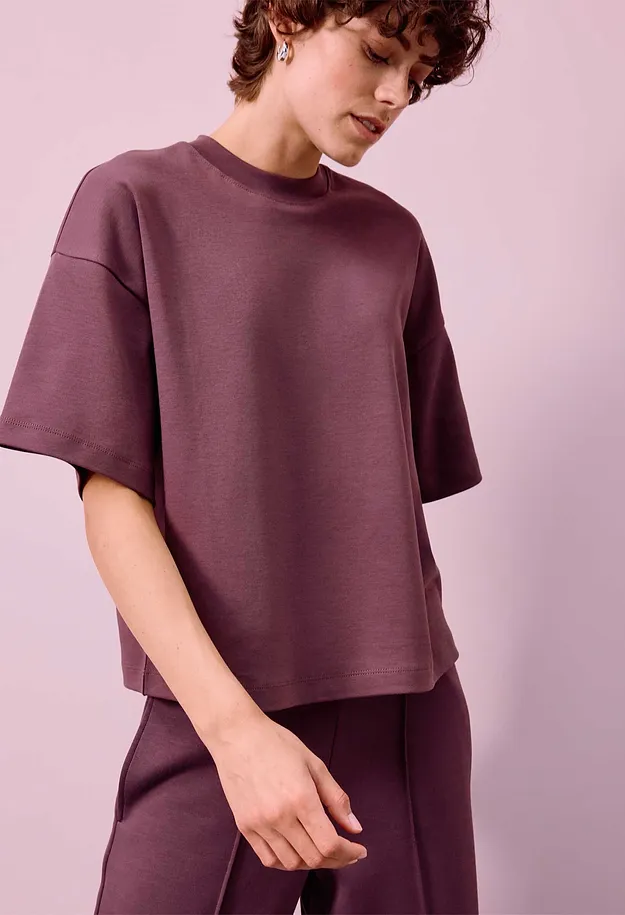 Heisenberg_FutureUse - Kort, oversized topp i formstabil, 100% &oslash;kologisk bomull - kakaobrun