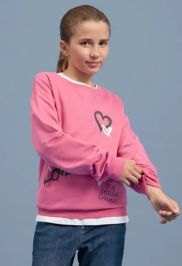 Heisenberg_FutureUse - Sweatshirt i 100% &oslash;kologisk bomull - matt pink med trykk