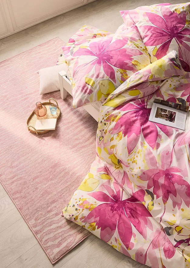 Hjem - Sengesett i bomullsmiks - rosa/gul