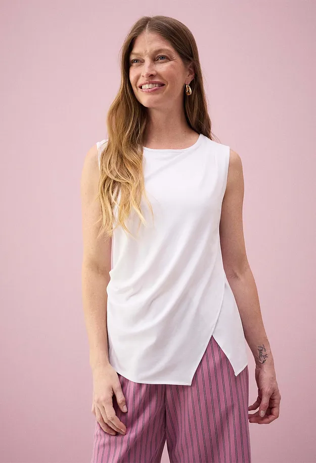 Dame - Asymmetrisk topp - hvit