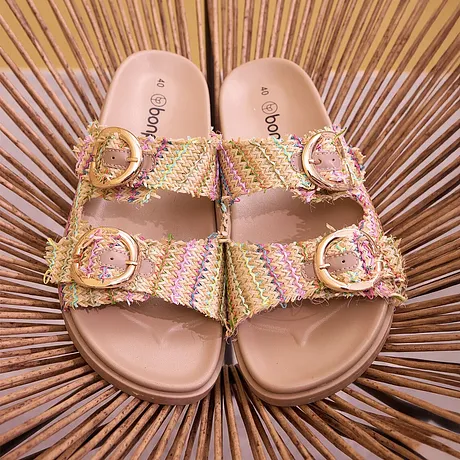Trendy - Slip-in sandal - naturhvit flerfarget