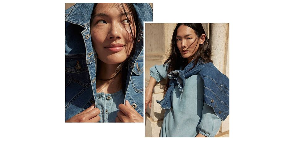 Dame - Jeansjakke - blå denim