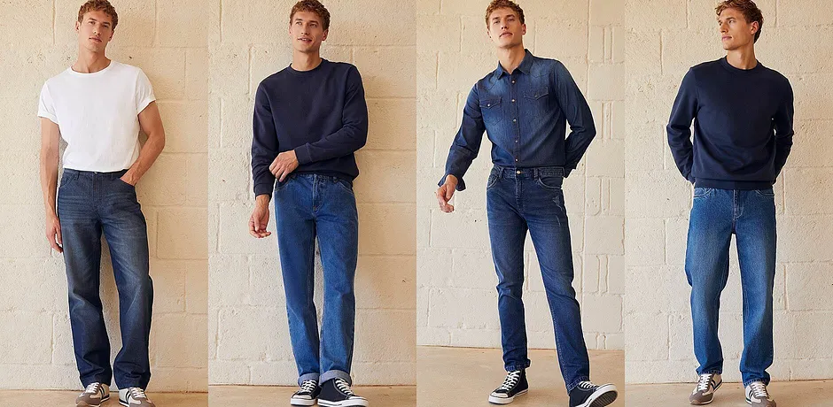 Ledig denimlook: Blue jeans kombinert med behagelige sneakers.