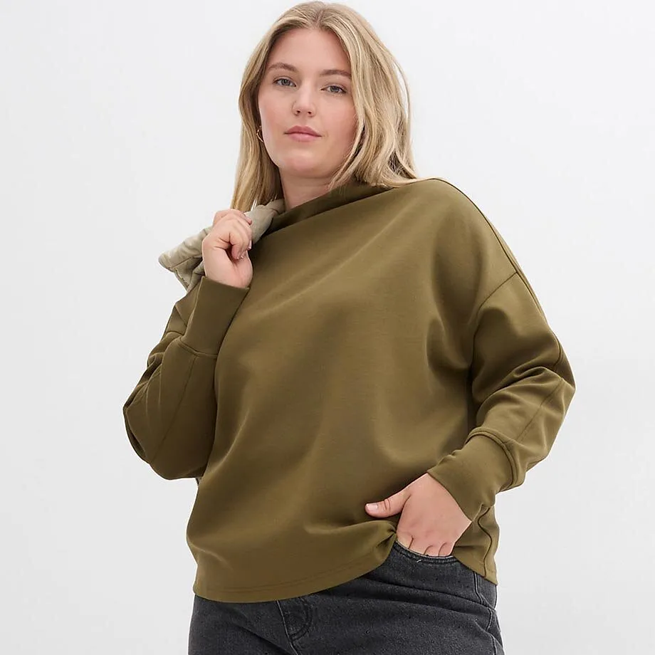 Olivengr&oslash;nn, oversized sweatshirt.