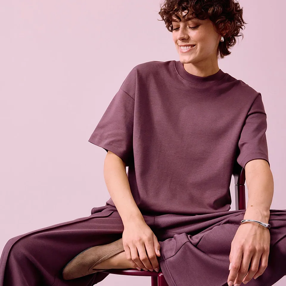 Heisenberg_FutureUse - Kort, oversized topp i formstabil, 100% &oslash;kologisk bomull - kakaobrun