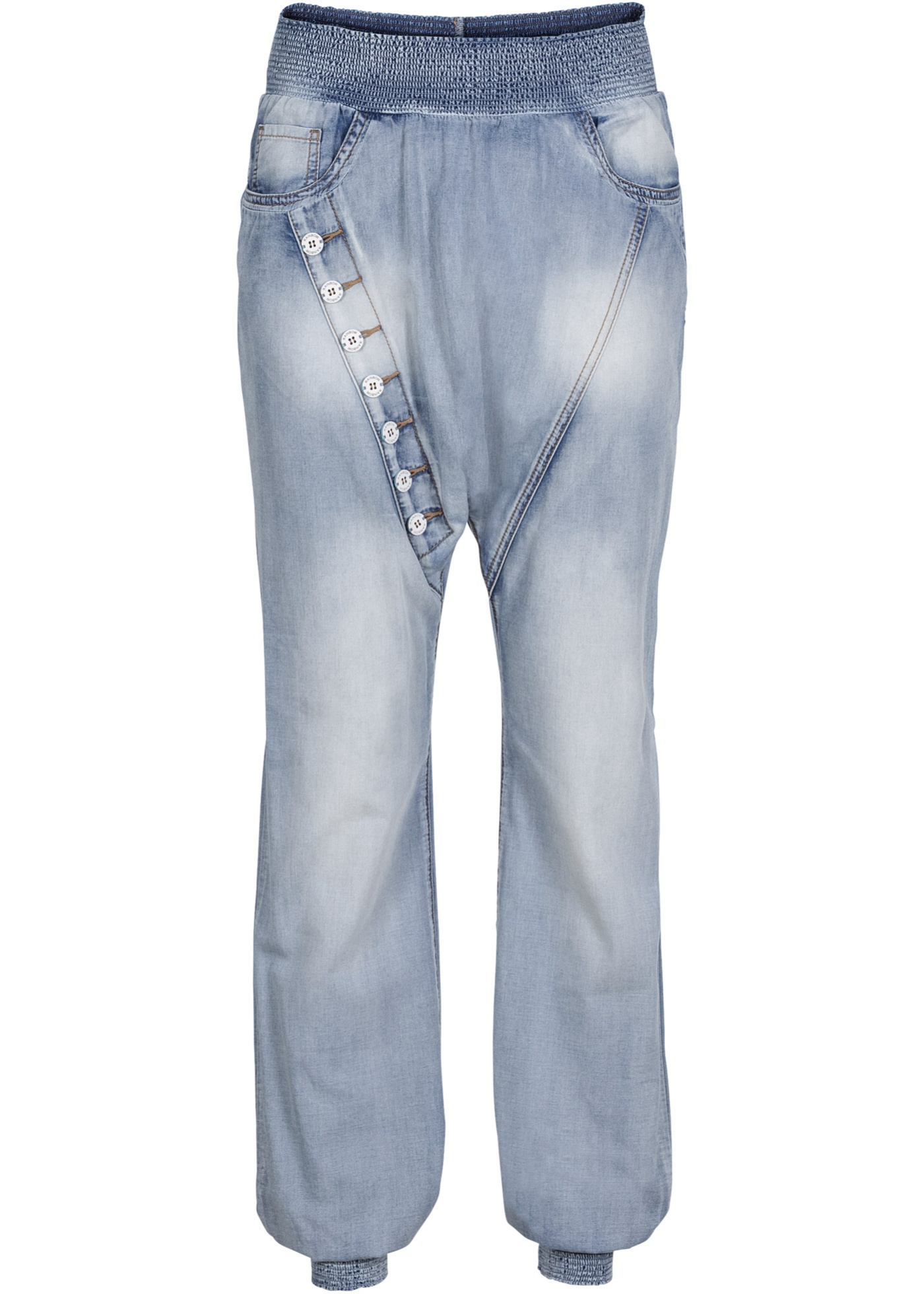Baggy jeans av TENCEL™ Lyocell med sterk vask