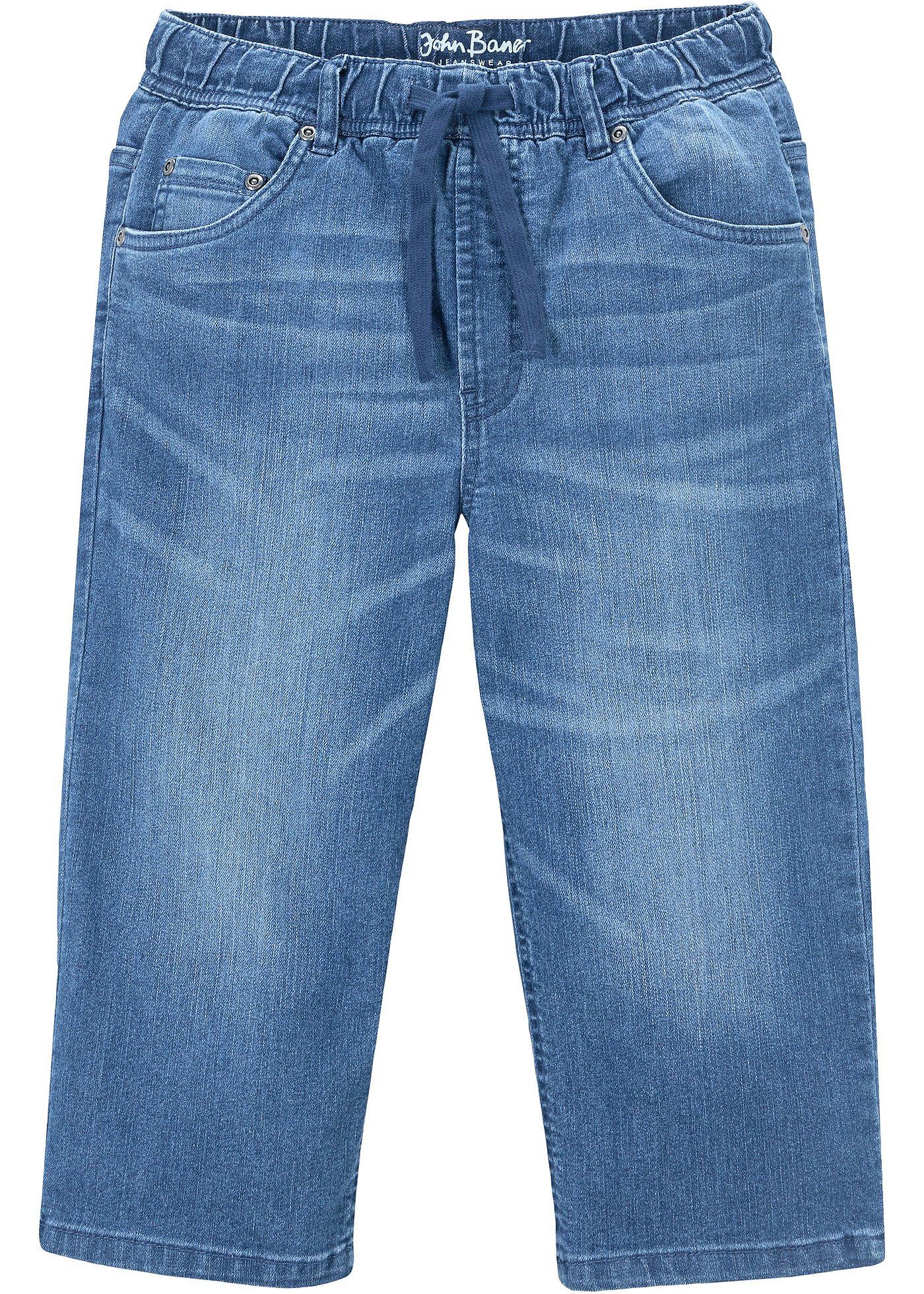 Pull on-bermuda til gutt, Slim Fit