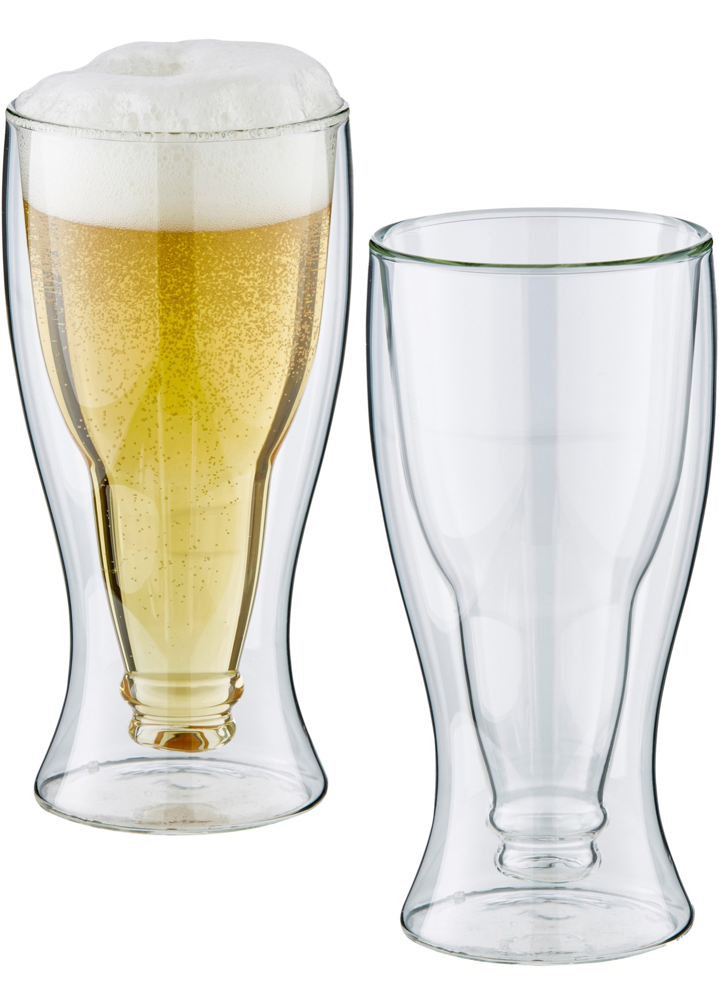Glass formet som ølflaske (2-pack)