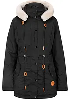 Vattert parkas med fuskepels