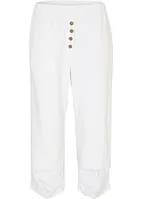 High Waist 3/4-lang bukse med lin og komfortlinning, bonprix