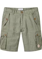 Cargo-bermuda av bærekraftig lin, Loose Fit, bonprix