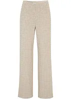 Stretchbukse med Houndstooth-mønster, Wide leg, bonprix