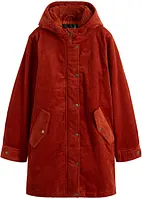 Varm cord-parkas med teddyfôr i hetten, i A-fasong, bonprix