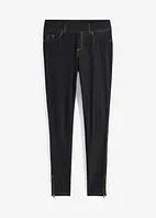 Leggings i denim look med glidelås