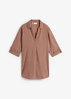 Bluse med 3/4-lang arm og lin
