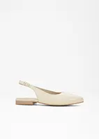 Slingback-ballerinasko i skinn