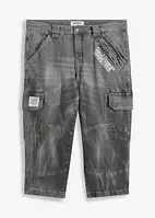 ¾-lang jeans med cargolommer, Loose Fit, John Baner JEANSWEAR