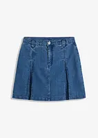 Mini-jeansskjørt med folder, bonprix