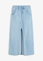 Maxi-jeansskjørt med splitt, bonprix