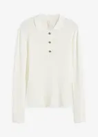 Strikket poloshirt med dekorative knapper, bonprix