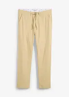 Regular Fit-pull on-bukse i chinos-modell med lin, Straight
