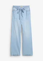 Wide Leg-jeans, Mid Waist, med belte