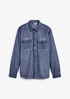 Langermet skjorte i 100% bomull i vasket look