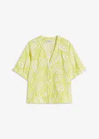 Kortermet bluse i lin-look