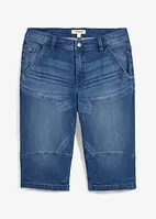 Lang bermudashorts i denim med stretch, Regular Fit
