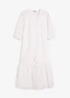 Midikjole med hullbroderi