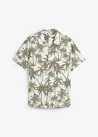 Kortermet skjorte i viskose, Slim Fit