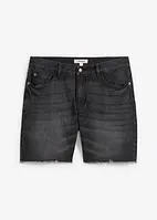 Denimshorts med stretch og råkanter, Relaxed Fit