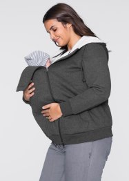 Mamma-sweatjakke med innfelt baby-innlegg og fluffy innside, bpc bonprix collection