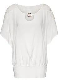 Bluse med blonde, bonprix