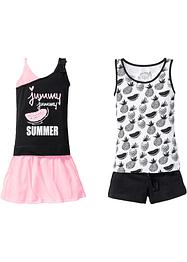 Topp + shorts + skjørt (4-delt sett) til jente, bpc bonprix collection