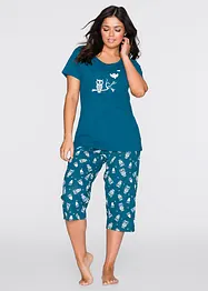 Capri pyjamas med korte ermer, bonprix