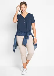 Bluse i viskose, kort arm, bonprix