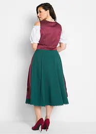 Dirndl med sateng-forkle med broderier (2-delt sett), bonprix