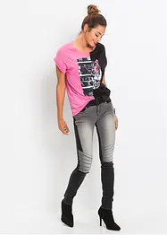 Skinny jeans i bikerstil, tofarget, bonprix