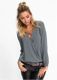 Bluse med omslags-optikk, bonprix