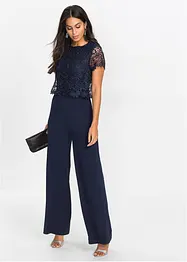 Jumpsuit med blonde, bonprix