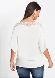 Bluse med blonde, bonprix