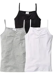 Singlet med økologisk bomull for barn (3-pack), bonprix