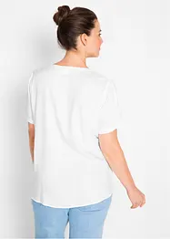 Bluse i viskose, kort arm, bonprix