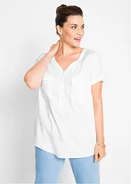 Bluse i viskose, kort arm, bonprix