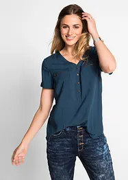 Bluse i viskose, kort arm, bonprix