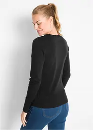 Finstrikket genser med V-hals, bonprix