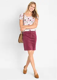 Cord-skjørt med stretch, bonprix