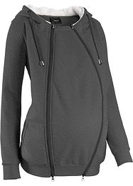 Mamma-sweatjakke med innfelt baby-innlegg og fluffy innside, bpc bonprix collection