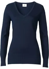 Finstrikket genser med V-hals, bonprix